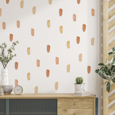 Samolepící nepravidelné čárky - pastelová hnědá