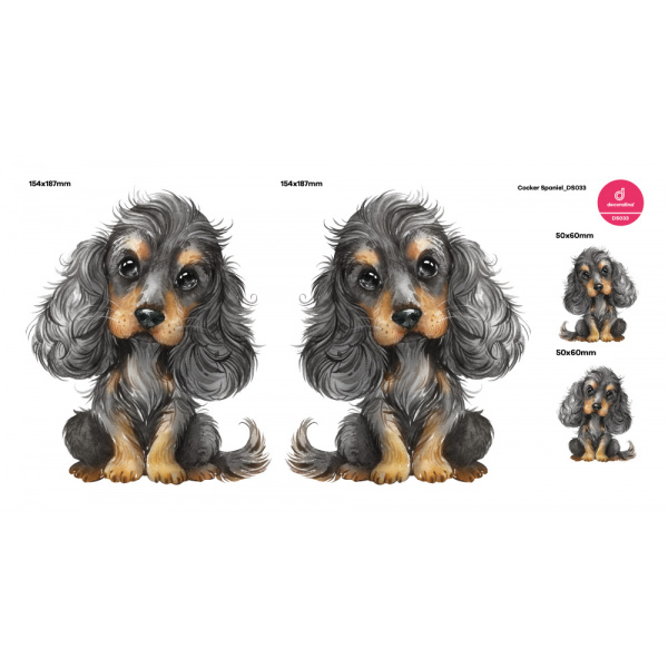 Decoralina - Cocker Spaniel - set 4 barvy