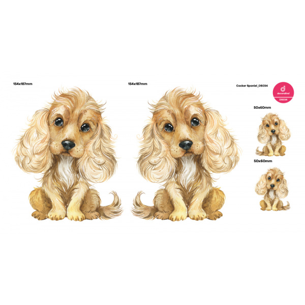 Decoralina - Cocker Spaniel - set 4 barvy