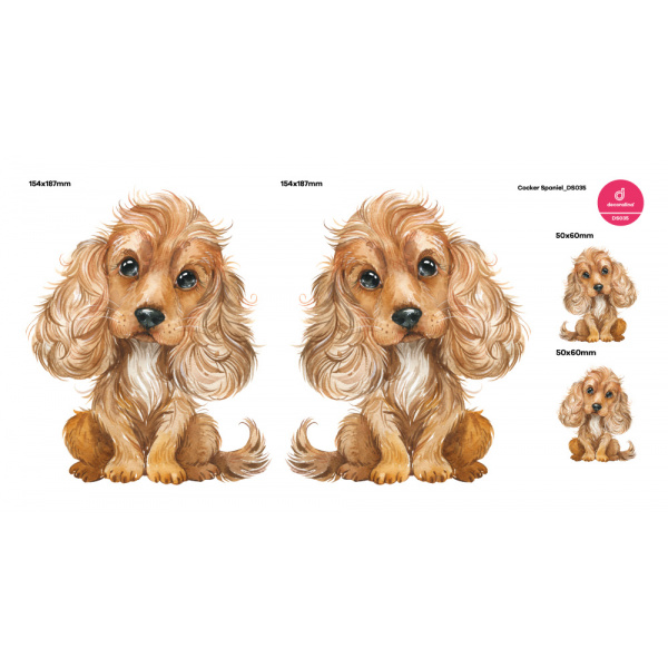 Decoralina - Cocker Spaniel - set 4 barvy