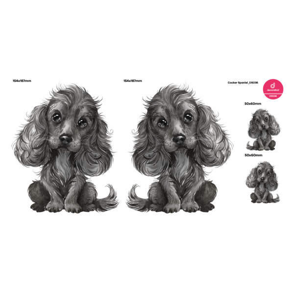 Decoralina - Cocker Spaniel - set 4 barvy