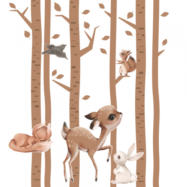 Decoralina - Samolepa zvířátka v lese 1