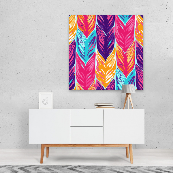 Decoralina - Colored leaves obraz 100x100cm