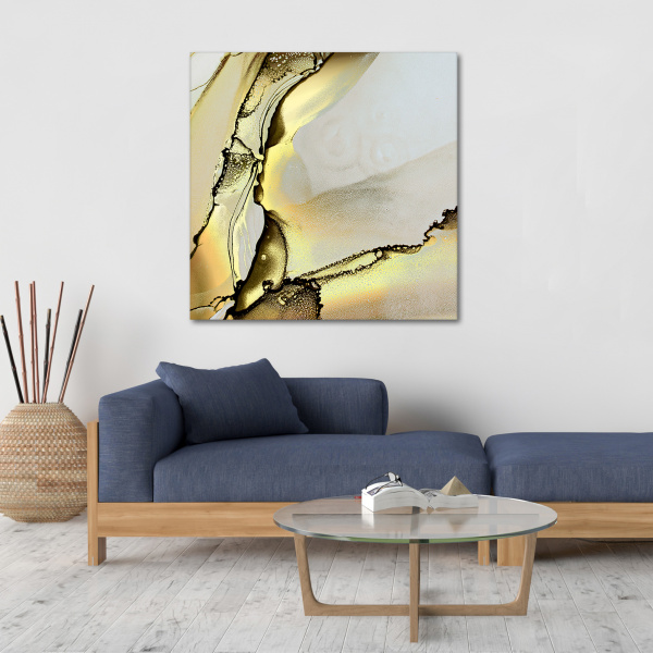 Decoralina - Golden one obraz 100x100cm