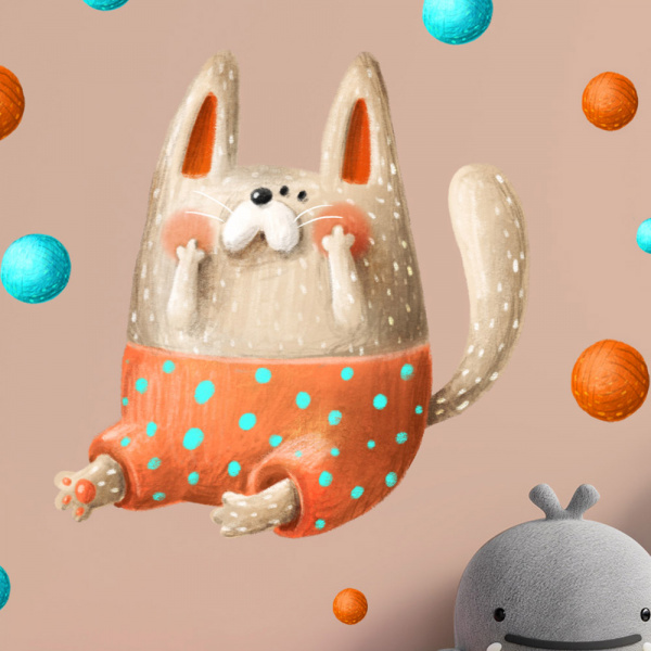 Decoralina - Kočka s klubíčky