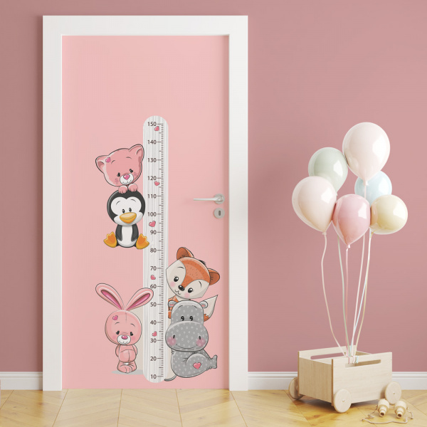 Decoralina - Zvířátka 1 - dětský metr na zeď