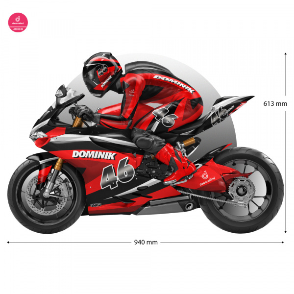 Decoralina - Motorka s vlastním jménem - samolepka