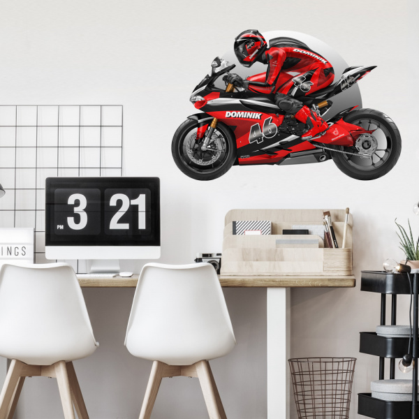 Decoralina - Motorka s vlastním jménem - samolepka