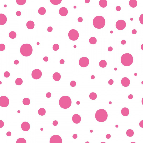 Decoralina - Bílá stěna s růžovými puntíky