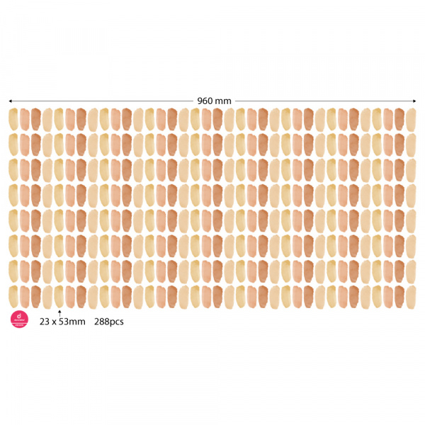 Decoralina - Samolepící nepravidelné čárky - pastelová hnědá